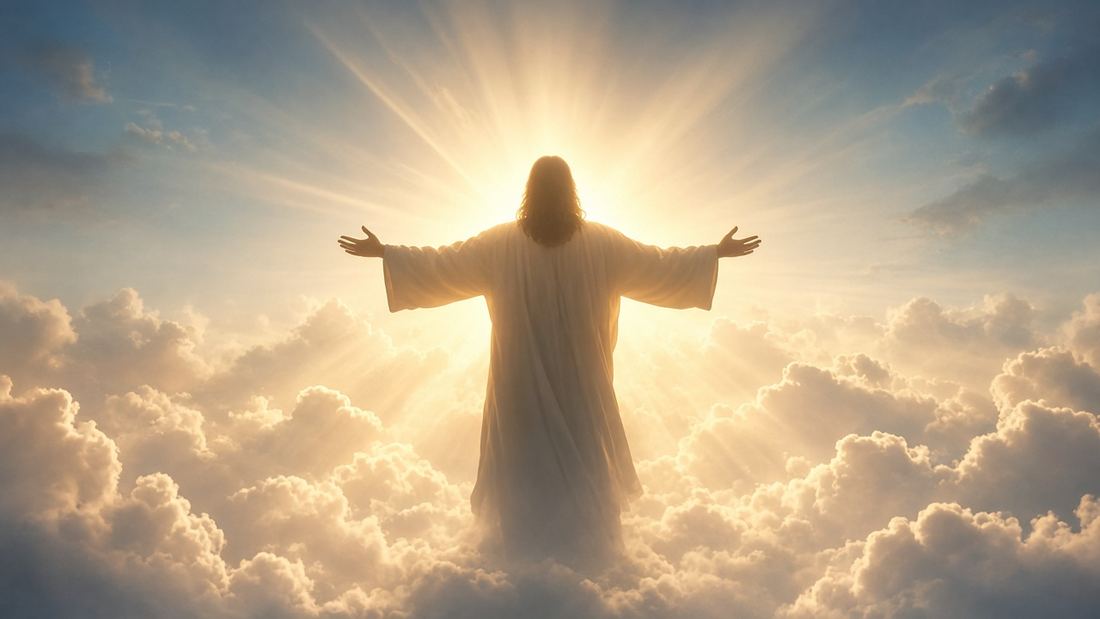 Jesus, arms open in welcome
